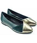 Женские балетки Gina 6927 зел.шк.