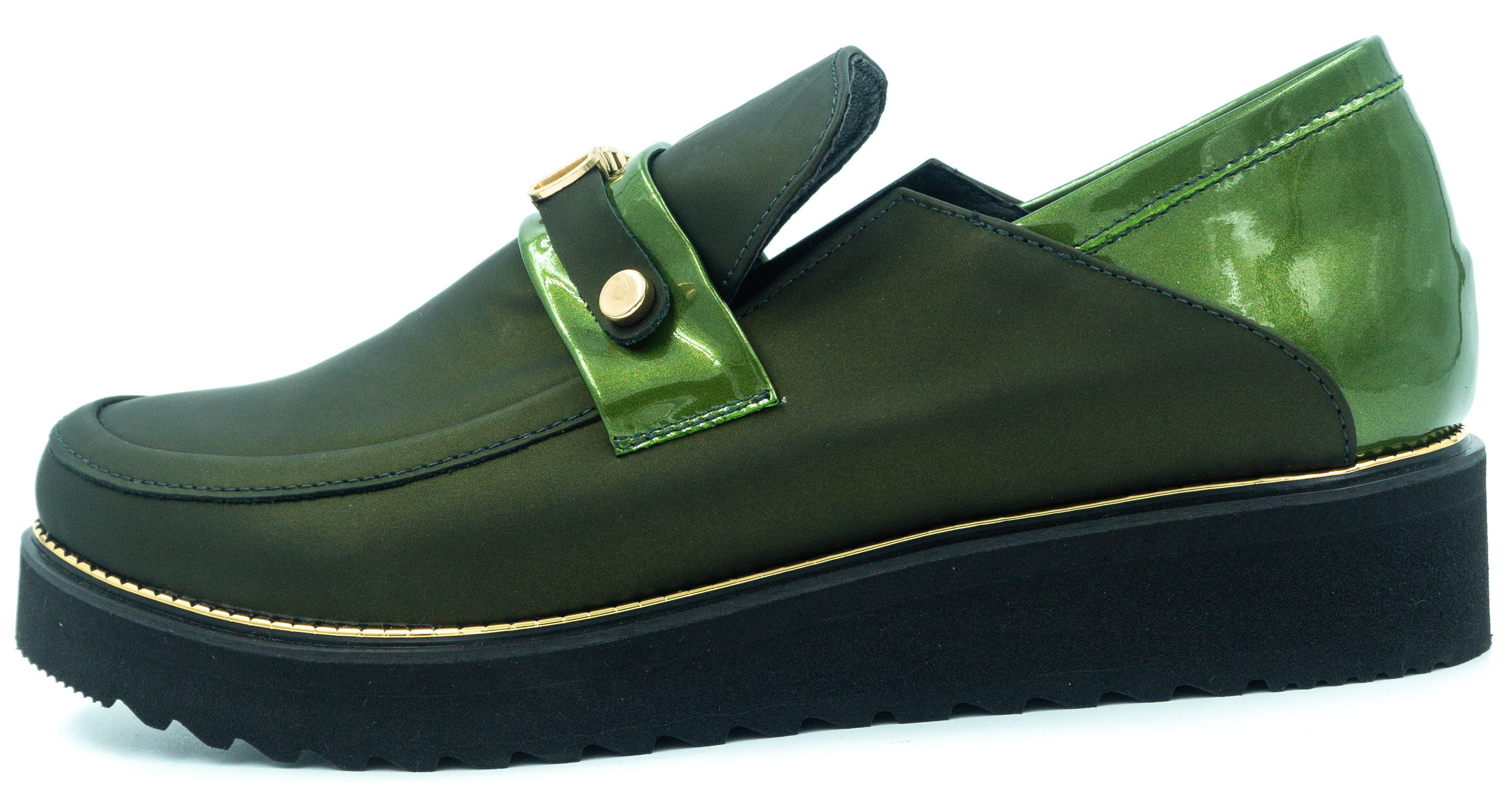 Женские слипоны Gina 6536 зел.лак