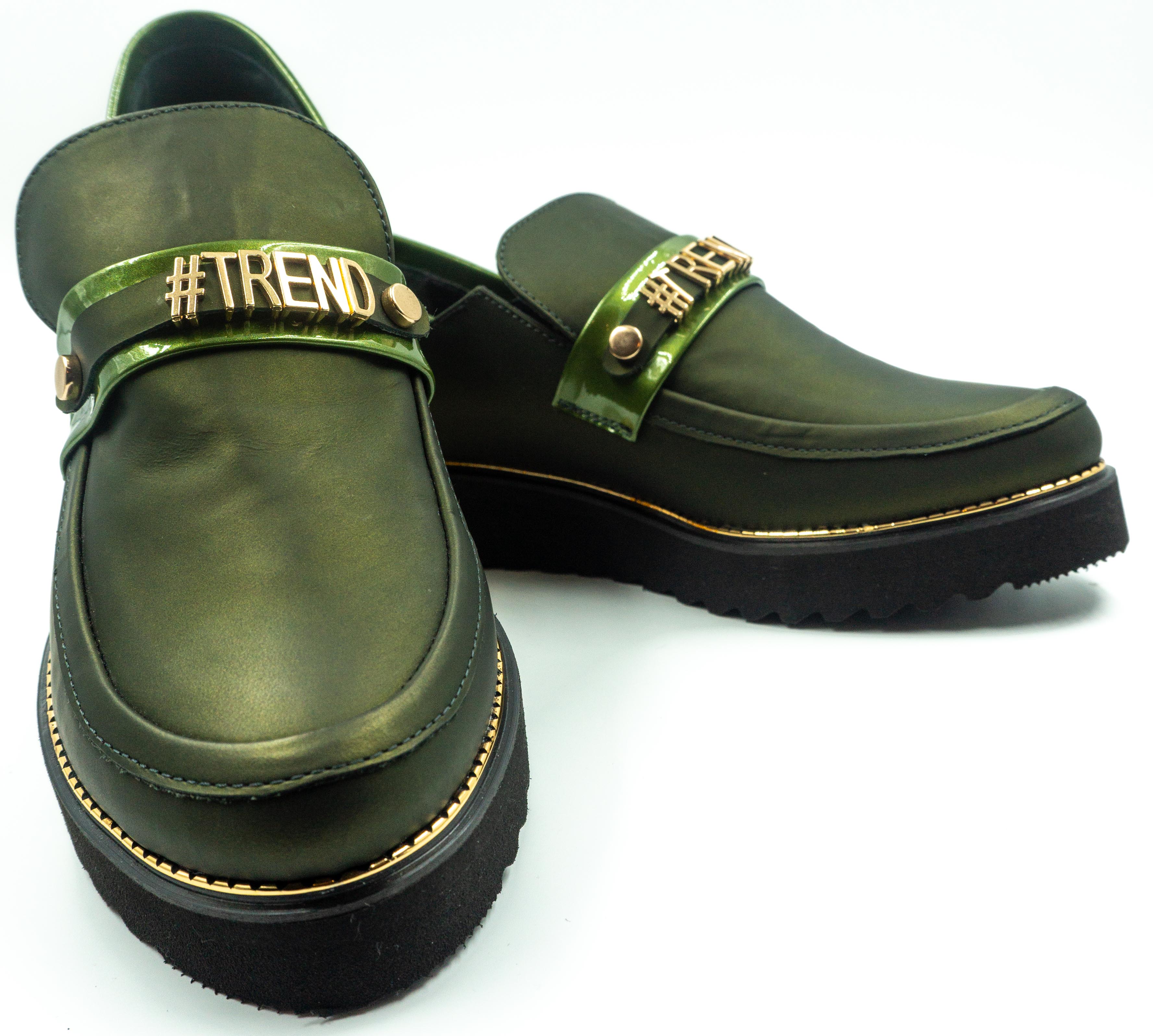 Женские слипоны Gina 6536 зел.лак