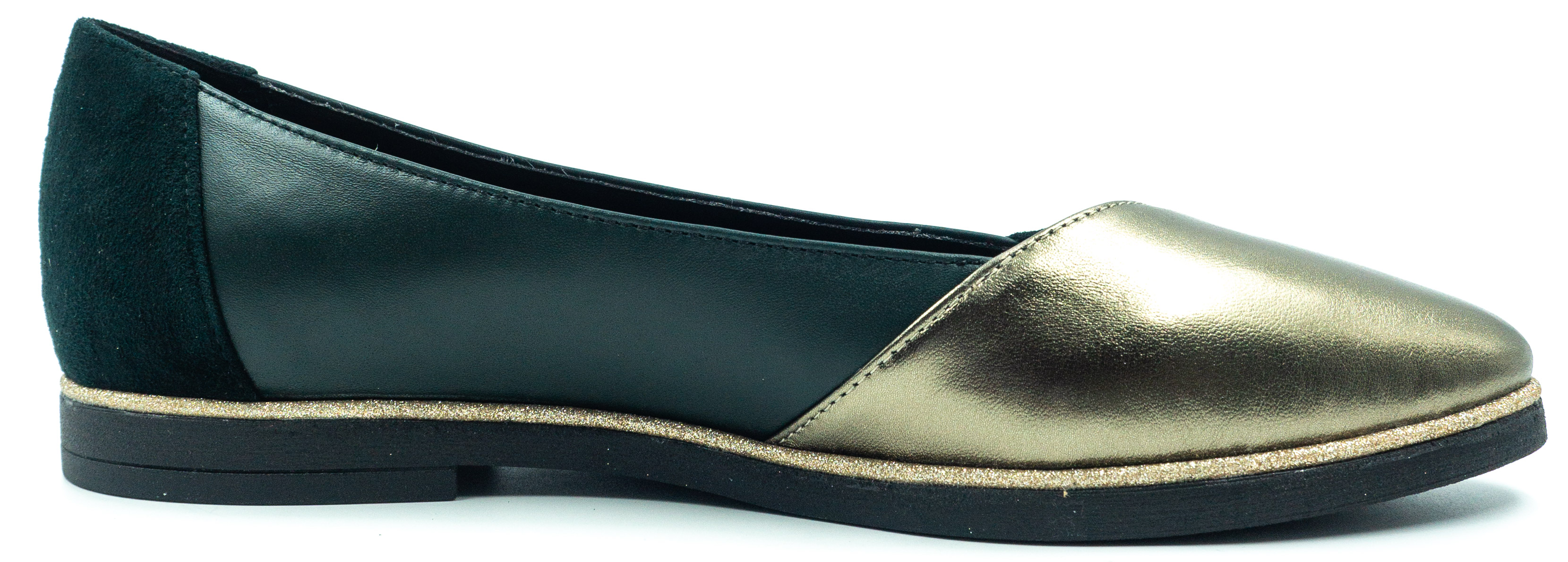 Женские балетки Gina 6927 зел.шк.